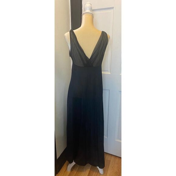 Vintage Van Raalte Nightgown Slip Dress Black Nylon 50s 60s - Size 38 - Picture 2 of 9